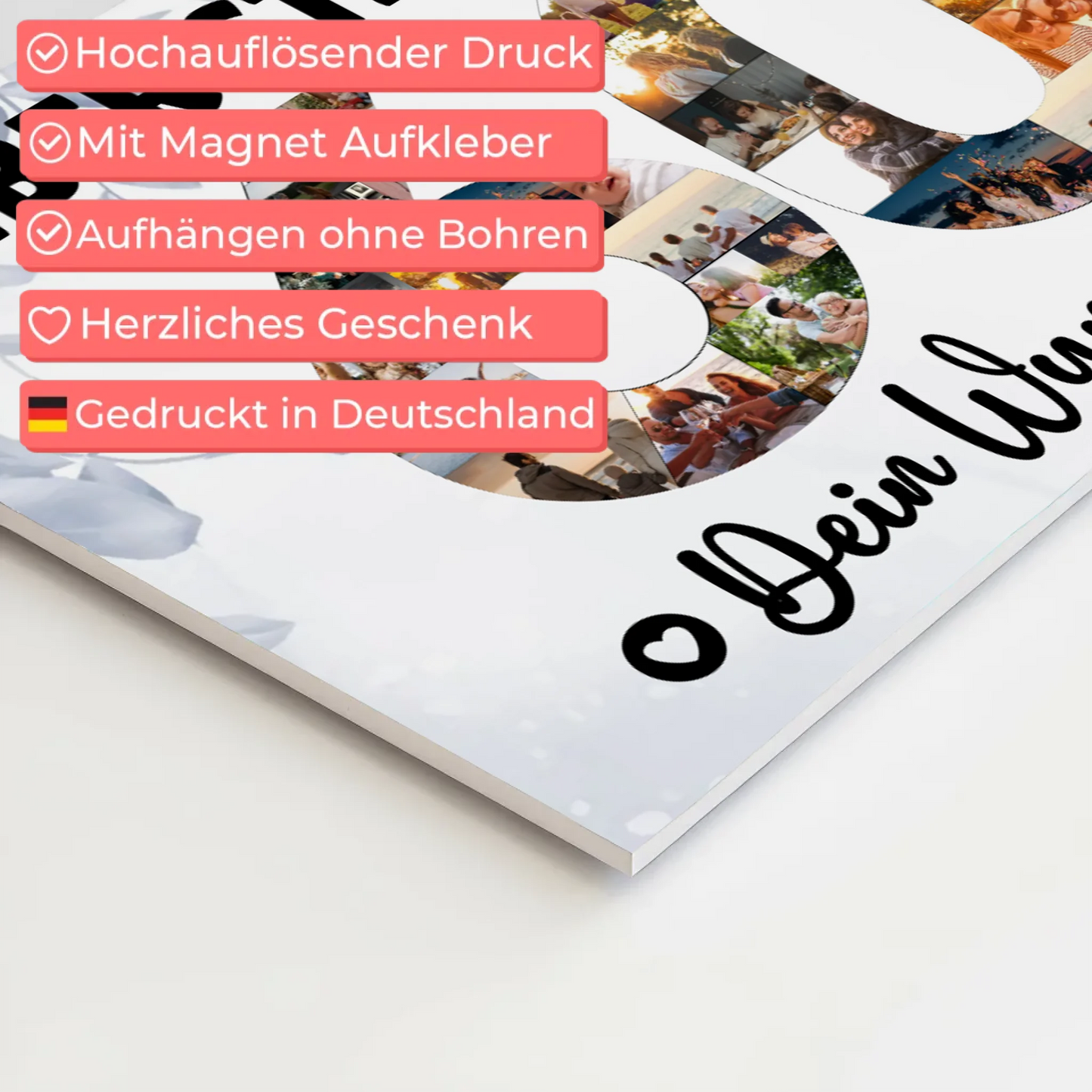 Magnetisches Fotoboard mit Unterschriften 60 Geburtstag Stiefpapa