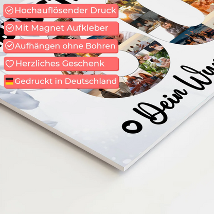 Magnetisches Fotoboard mit Unterschriften 60 Geburtstag Stiefpapa