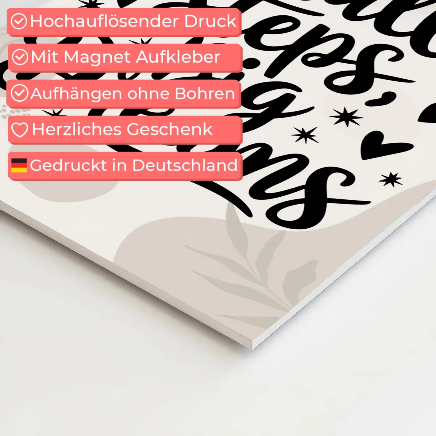 Magnet Poster mit Spruch Small Steps Big Dreams Geschenk