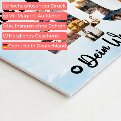 Fotoboard Magnet Poster mit Unterschriften 40 Geburtstag Stiefpapa