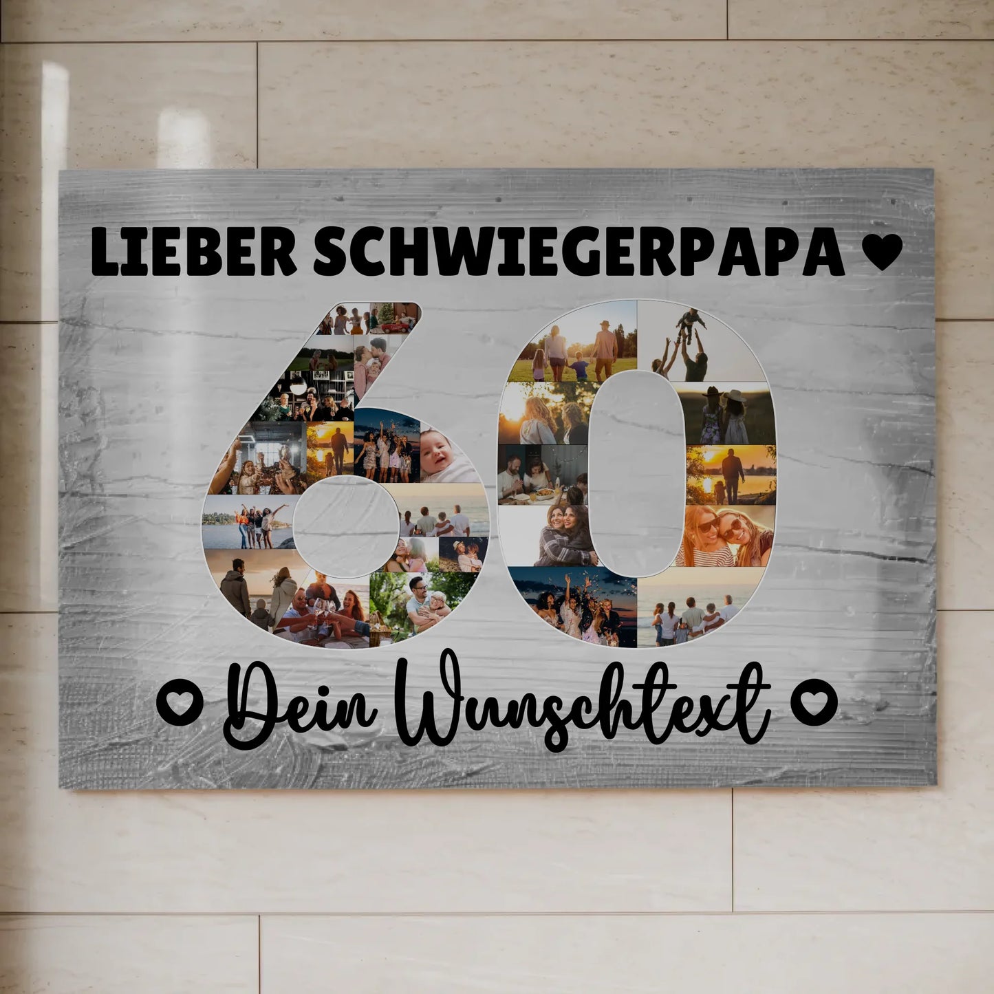 Fotoboard Poster magnetisch mit Wunschtext 60 Geburtstag Schwiegerpapa