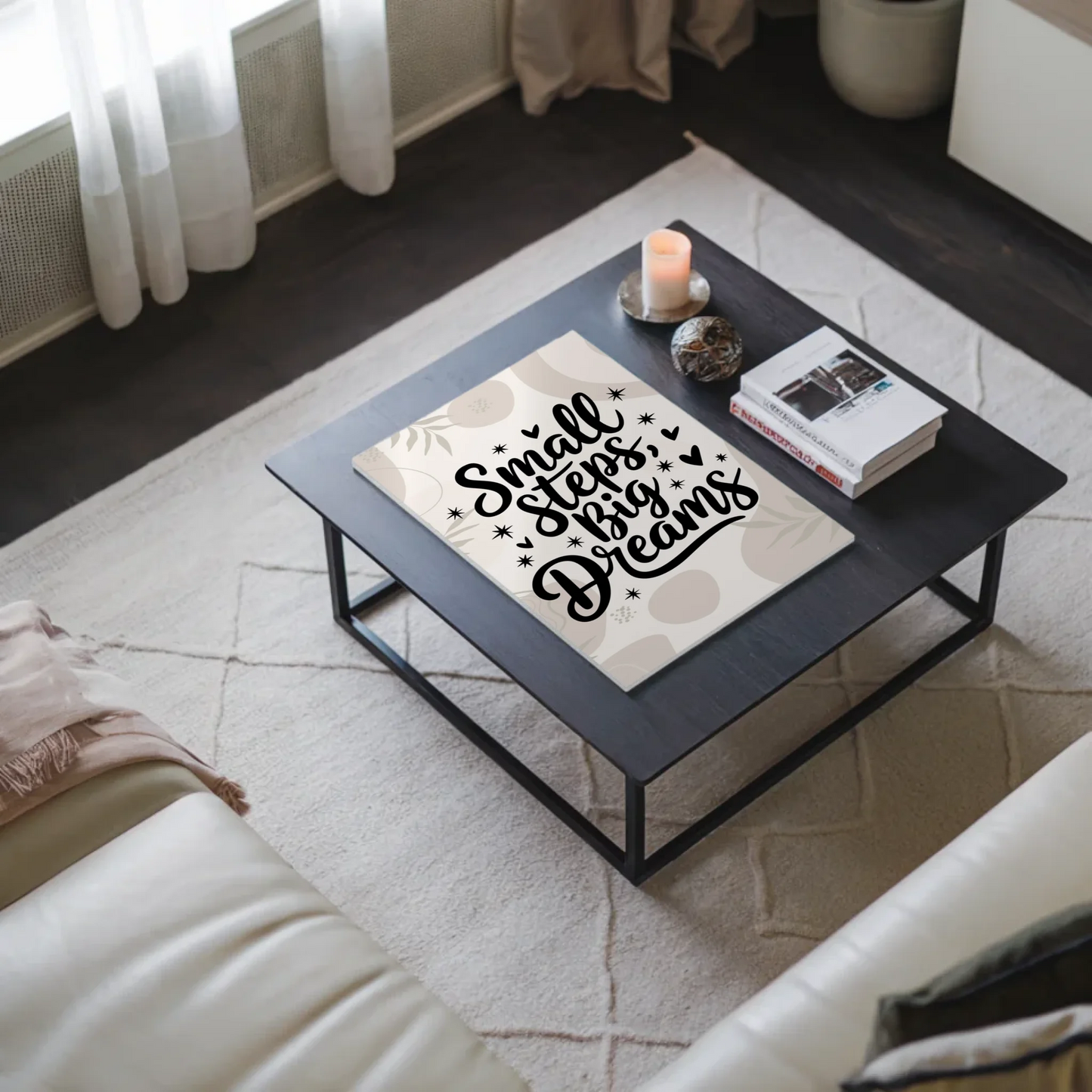 Magnet Poster mit Spruch Small Steps Big Dreams Geschenk