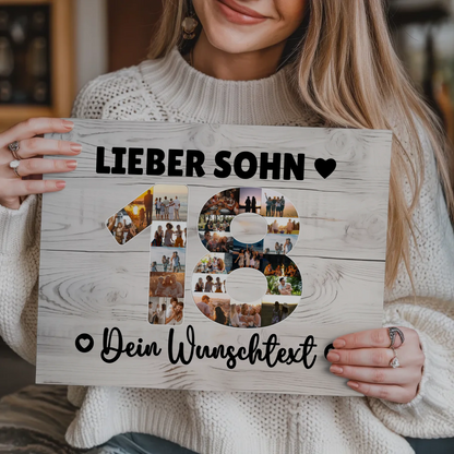 Magnet Poster mit Wunschtext 18 Geburtstag Sohn