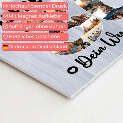 Magnetisches Fotoboard Poster mit Wunschtext zum 30. Geburtstag Sohn