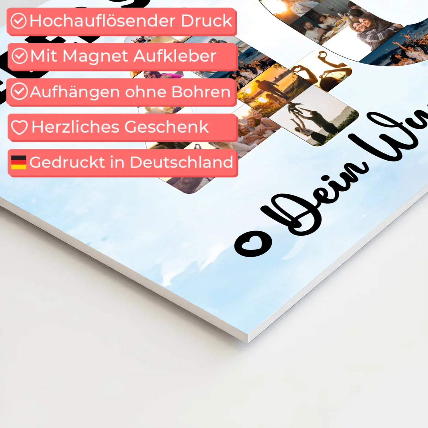 Fotoboard Magnet Poster mit Unterschriften 40 Geburtstag Stiefpapa