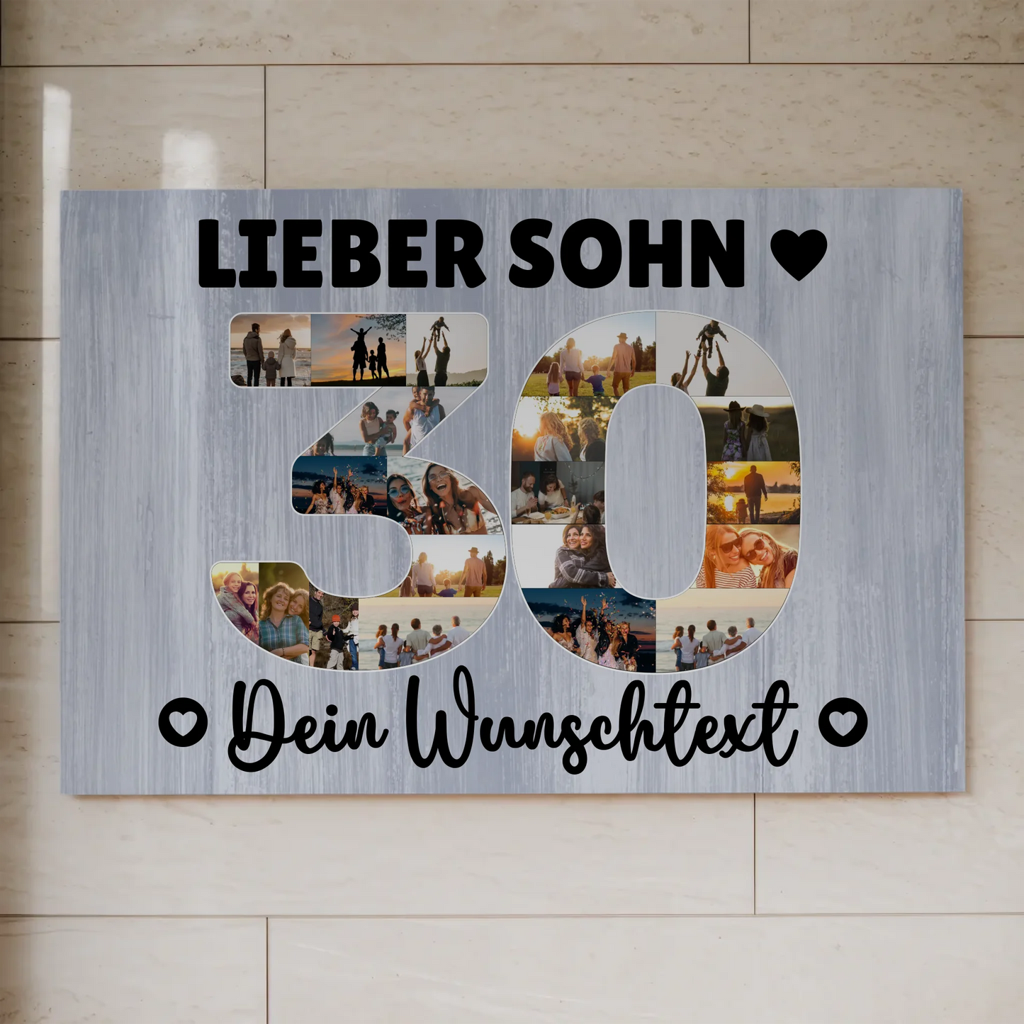 Magnetisches Fotoboard Poster mit Wunschtext zum 30. Geburtstag Sohn