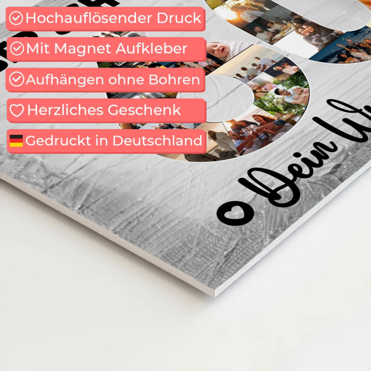 Fotoboard Poster magnetisch mit Wunschtext 60 Geburtstag Schwiegerpapa