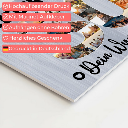 Magnetisches Fotoboard Poster mit Wunschtext zum 30. Geburtstag Sohn