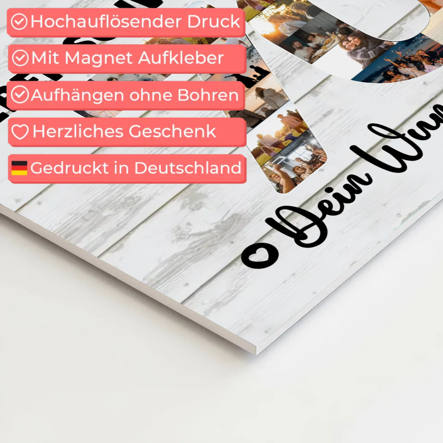 Magnetisches Fotoboard mit Unterschriften 70 Geburtstag Schwiegerpapa