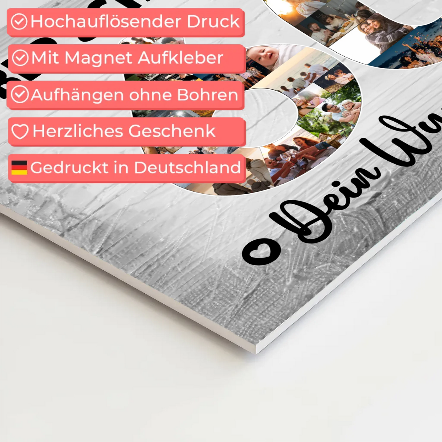 Fotoboard Poster magnetisch mit Wunschtext 60 Geburtstag Schwiegerpapa