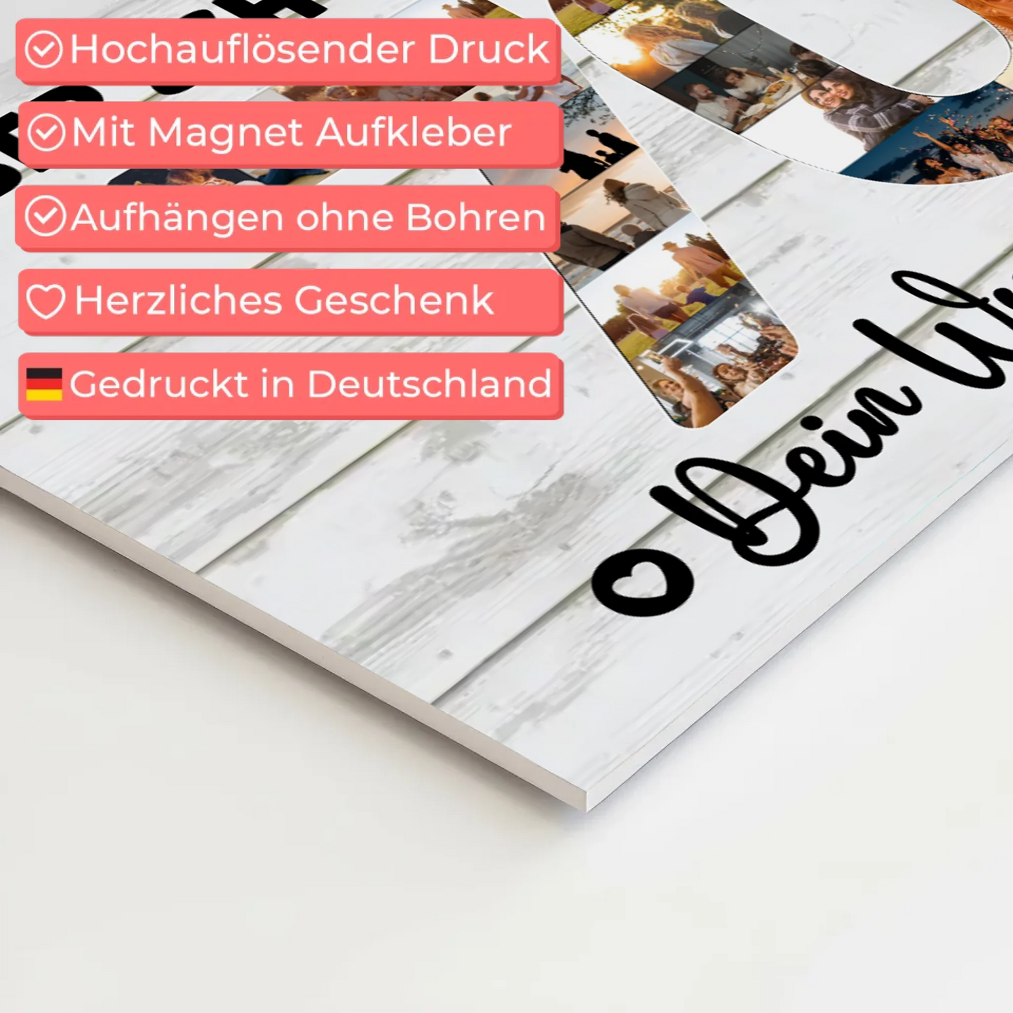 Magnetisches Fotoboard mit Unterschriften 70 Geburtstag Schwiegerpapa