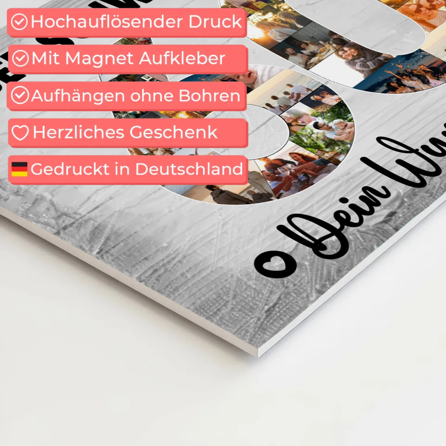 Fotoboard Poster magnetisch mit Wunschtext 60 Geburtstag Schwiegerpapa