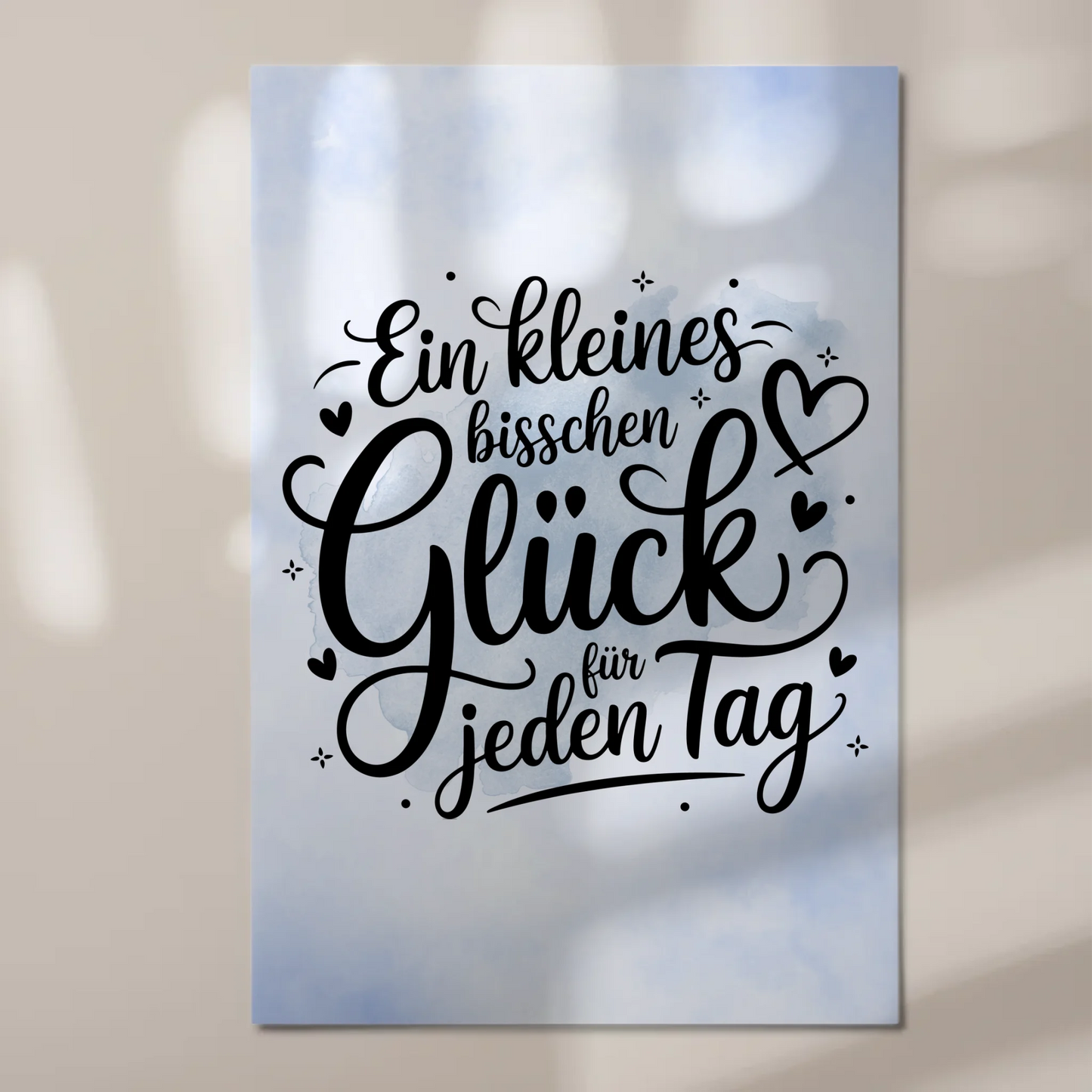 Spruch Fotoboard Magnet Wandbild - Glück für jeden Tag