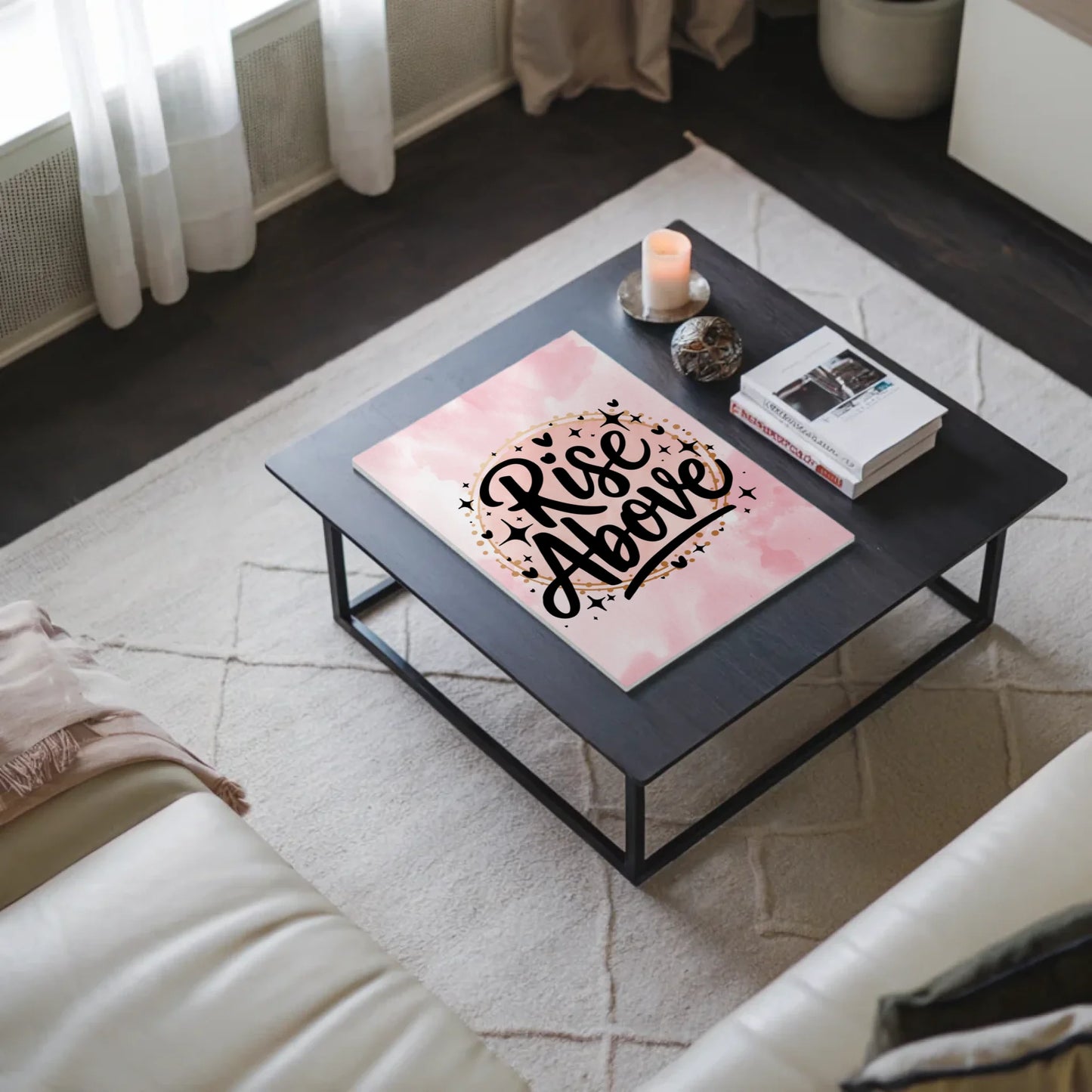 Magnet Poster mit Spruch Rise Above personalisiert