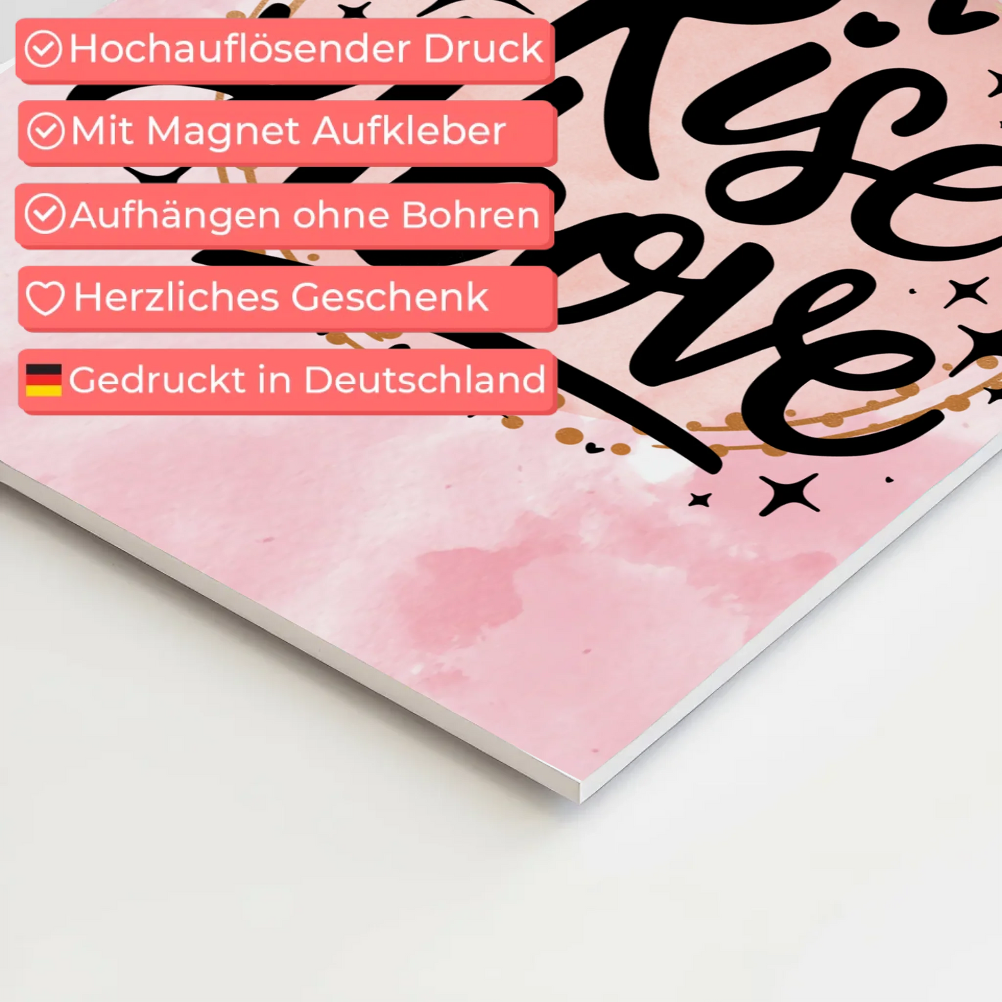 Magnet Poster mit Spruch Rise Above personalisiert