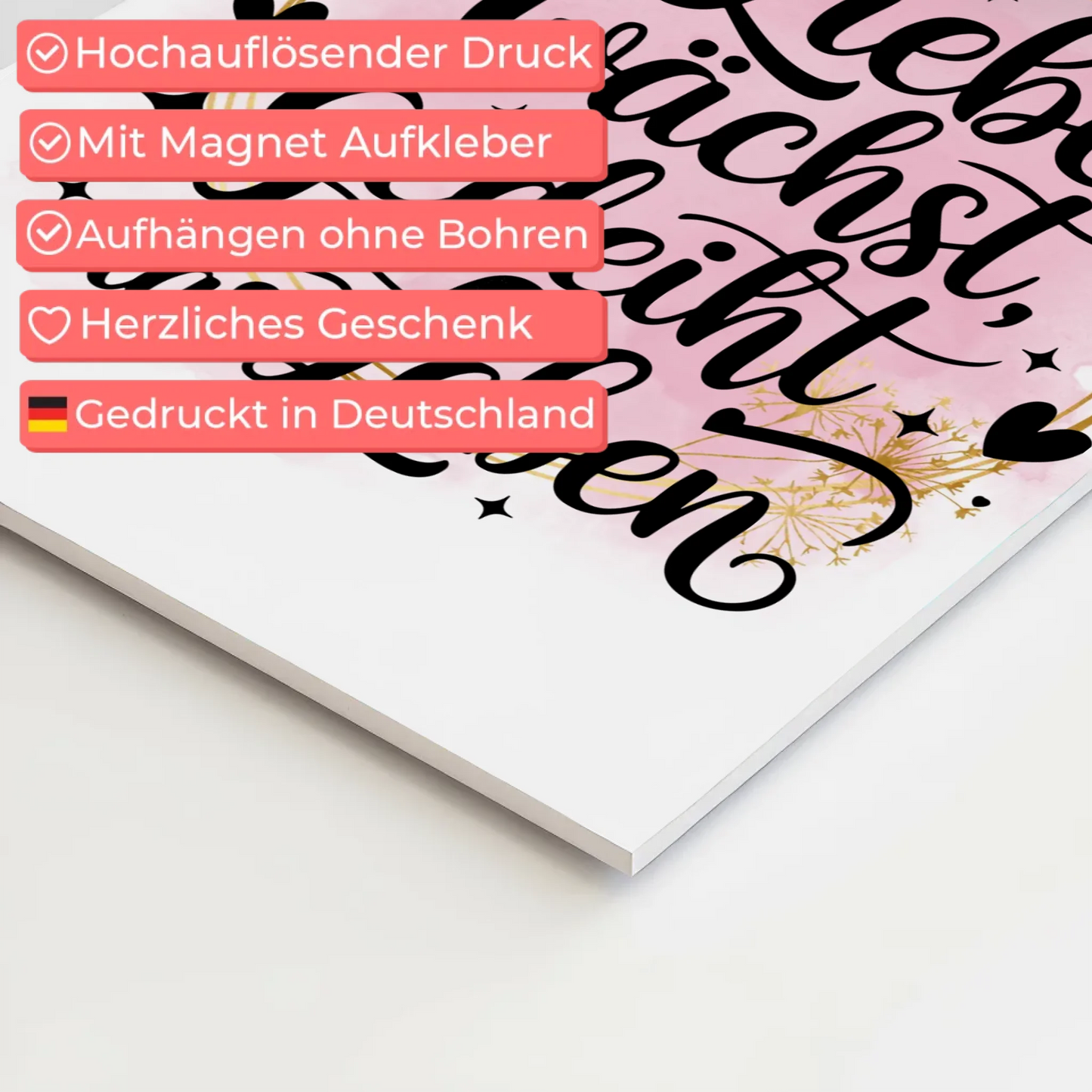 Magnet Poster Spruch Wo Liebe wächst gedeiht Leben