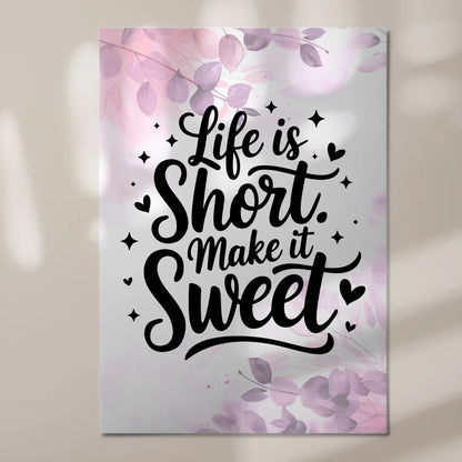 Sprüche Poster Magentisch Life is Short Make it Sweet