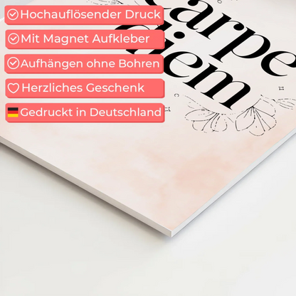 Magnet Poster mit Spruch Carpe Diem personalisiert