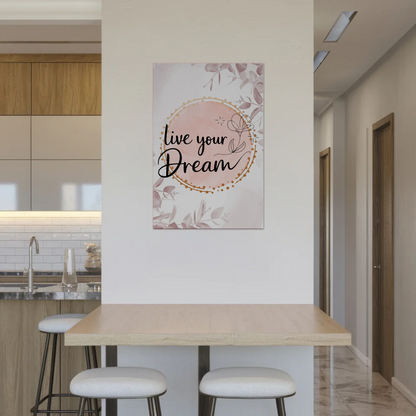 Magnet Poster mit Spruch Live your dream personalisiert Fotoboard
