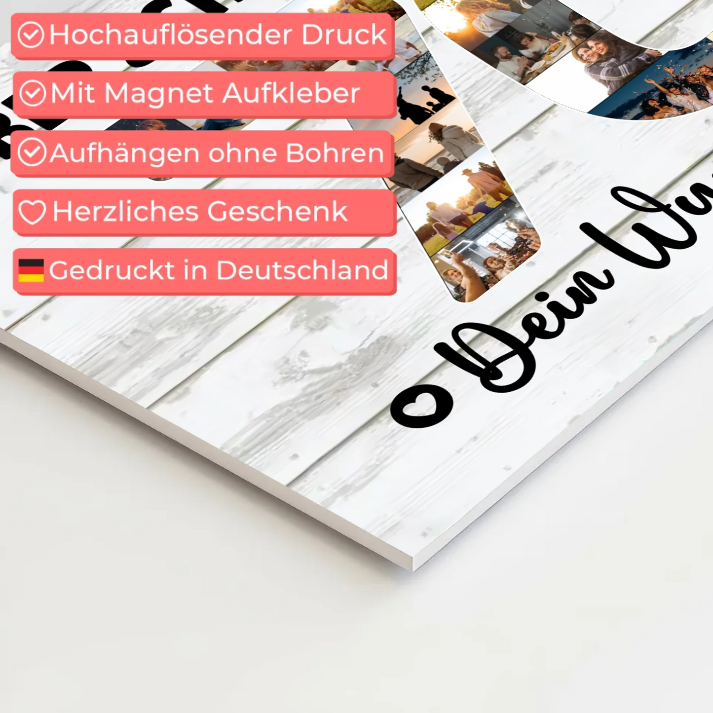 Magnetisches Fotoboard mit Unterschriften 70 Geburtstag Schwiegerpapa