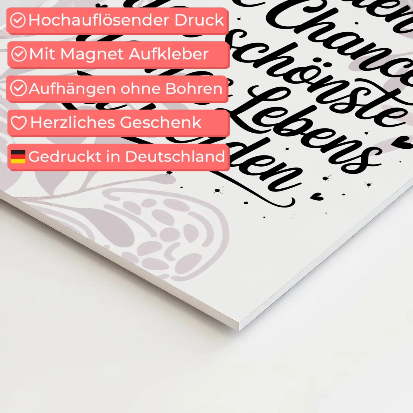 Magnet Poster Spruch Gib jedem Tag die Chance Zitat