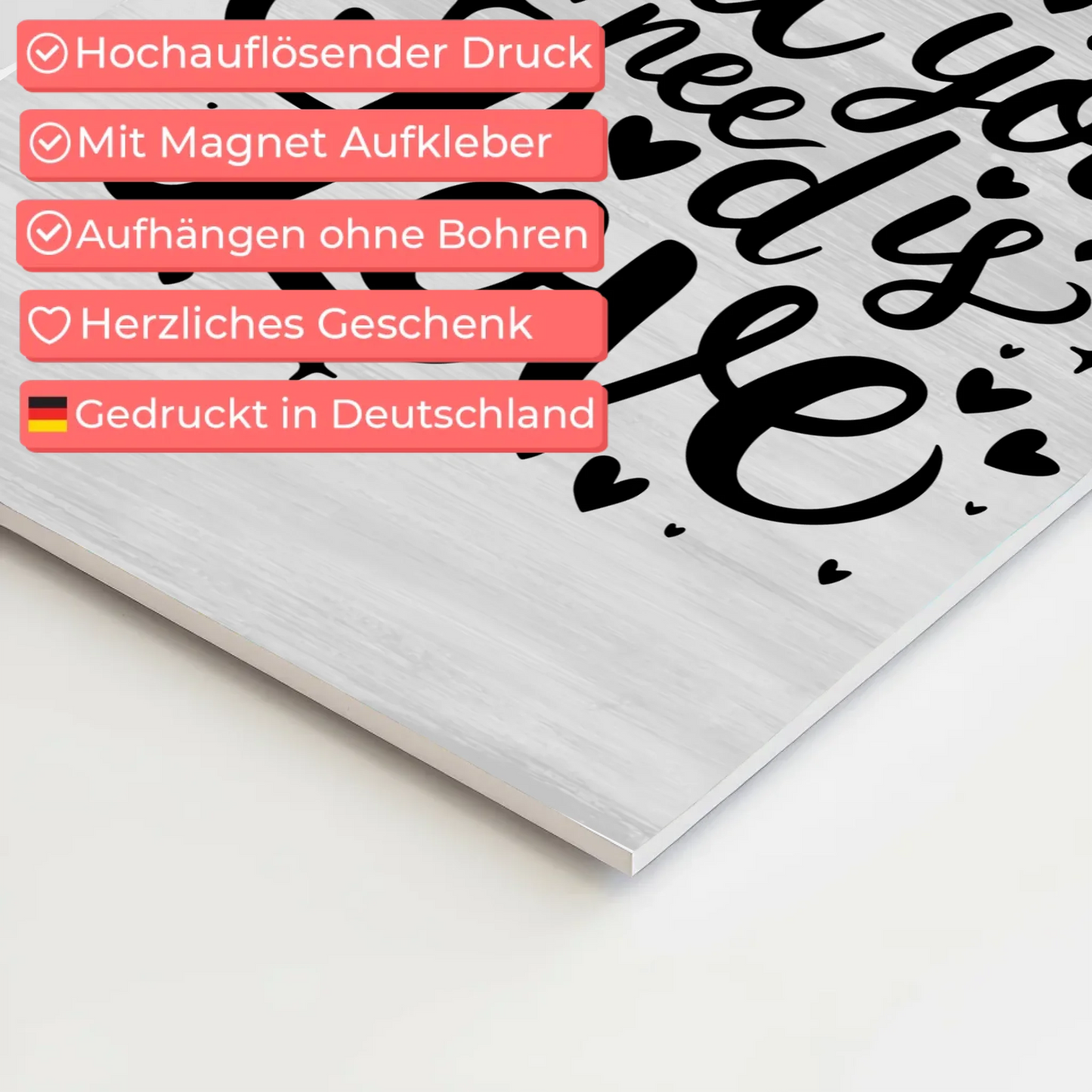 Sprüche Poster Magentisch All You Need Is Love Geschenk