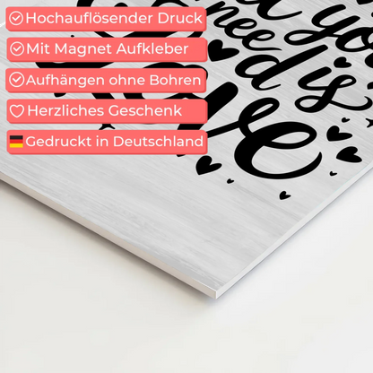 Sprüche Poster Magentisch All You Need Is Love Geschenk