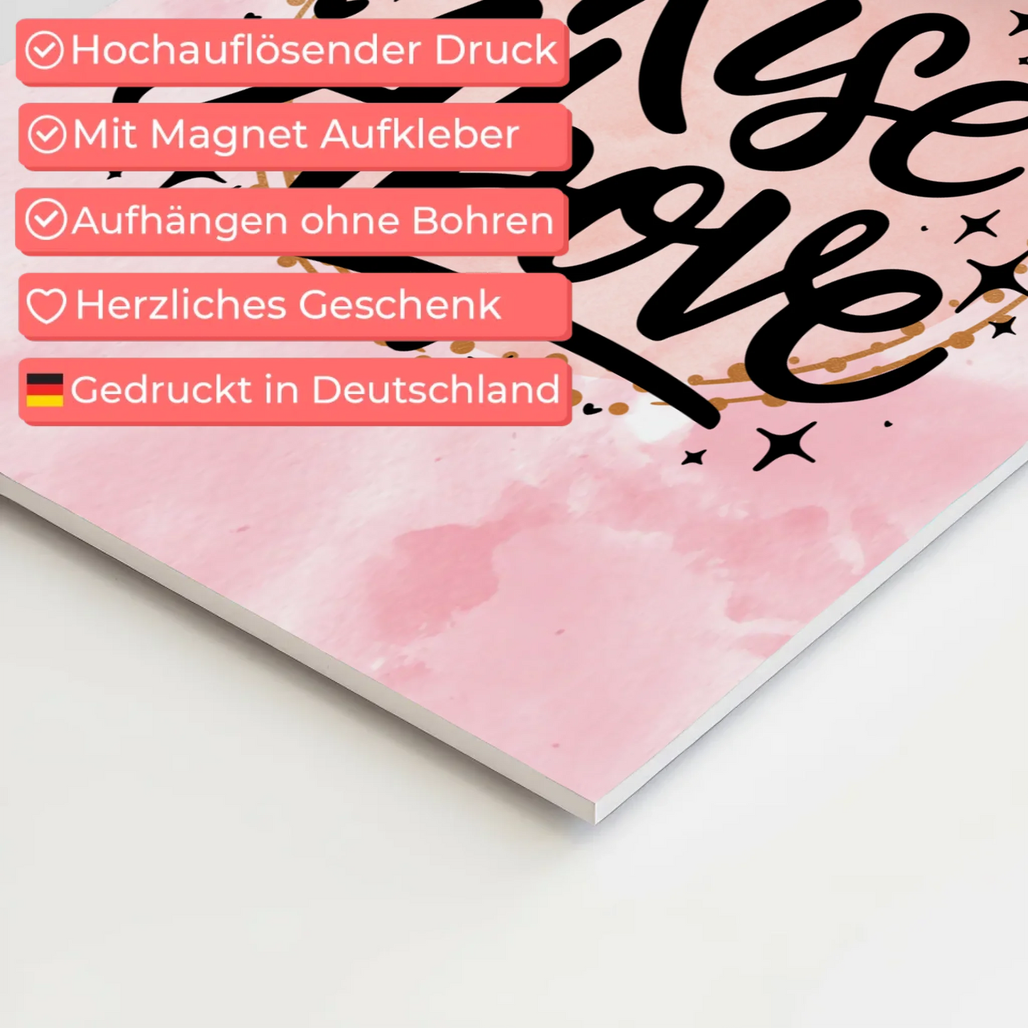 Magnet Poster mit Spruch Rise Above personalisiert