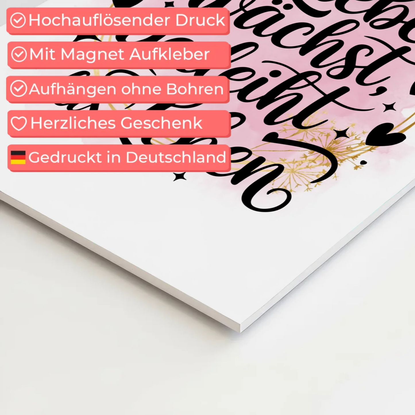 Magnet Poster Spruch Wo Liebe wächst gedeiht Leben