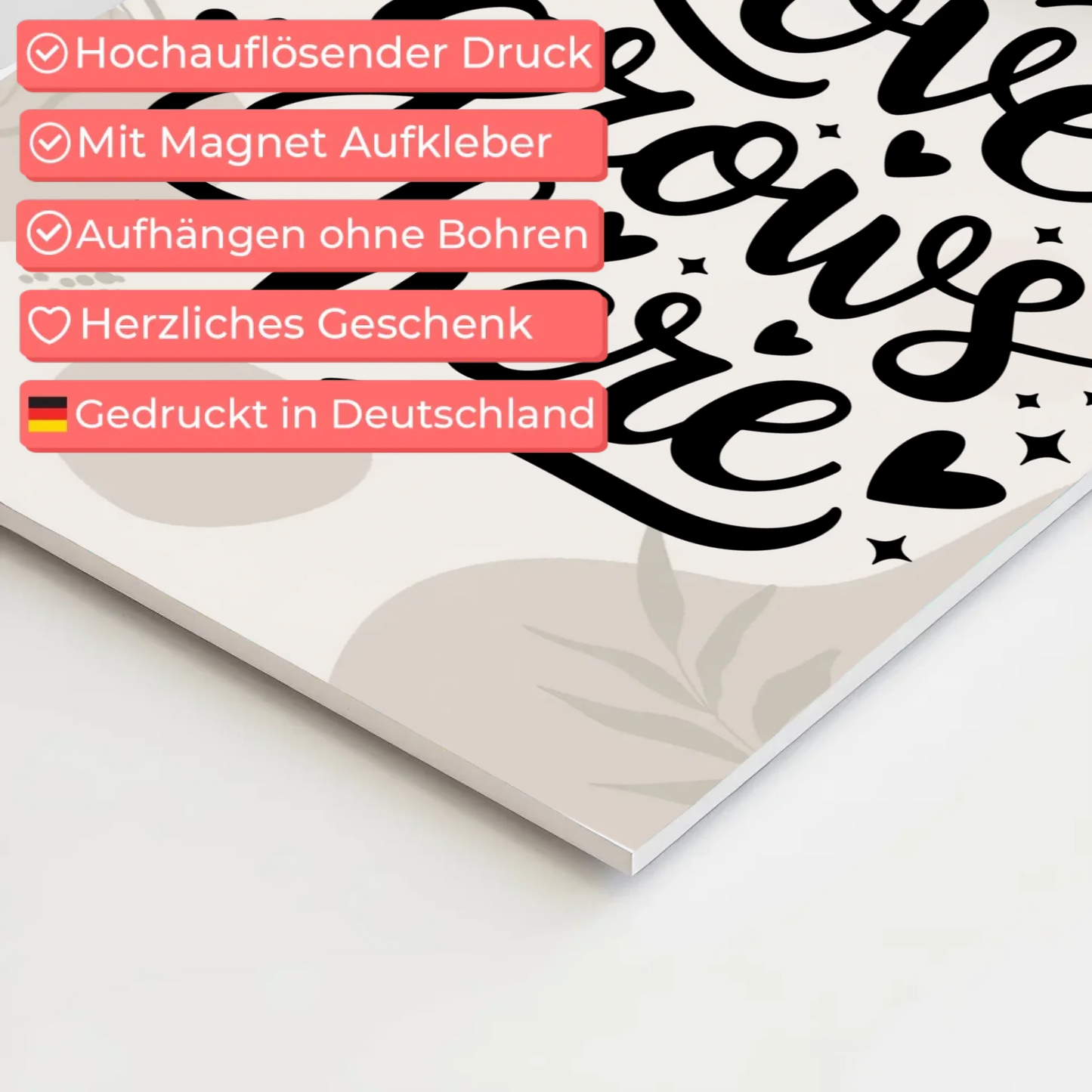 Magnet Poster mit Spruch Love grows here Geschenk