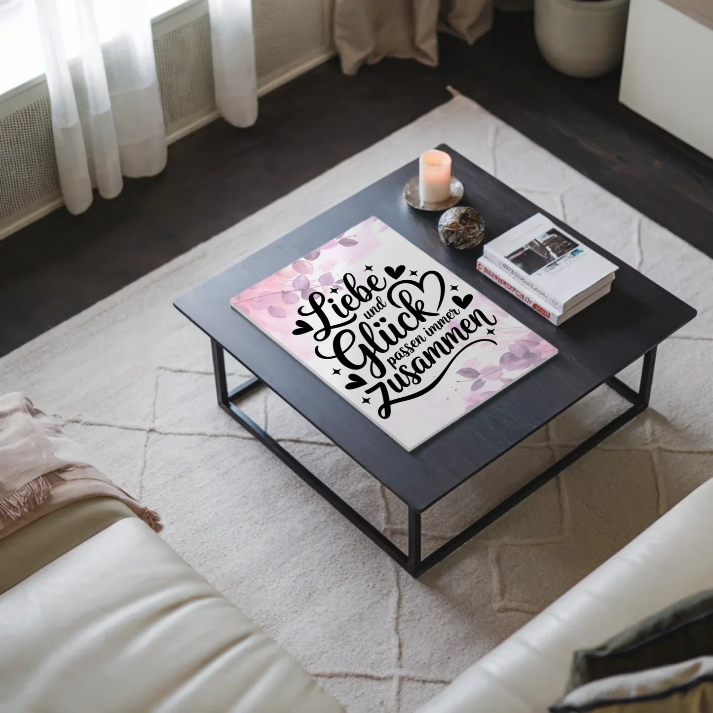 Spruch Fotoboard Magnet Wandbild Liebe Glück Geschenk