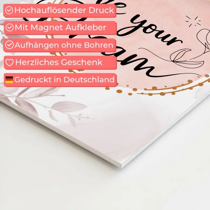 Magnet Poster mit Spruch Live your dream personalisiert Fotoboard