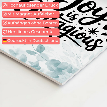 Magnet Poster Spruch Joy is Contagious personalisiert