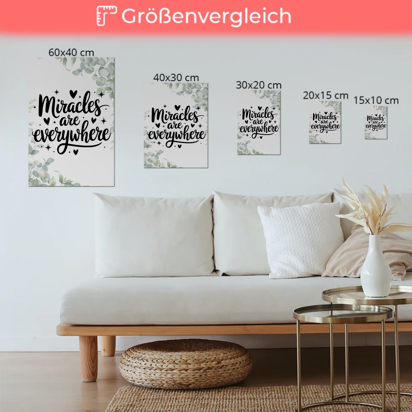 Magnet Poster mit Spruch Miracles are everywhere