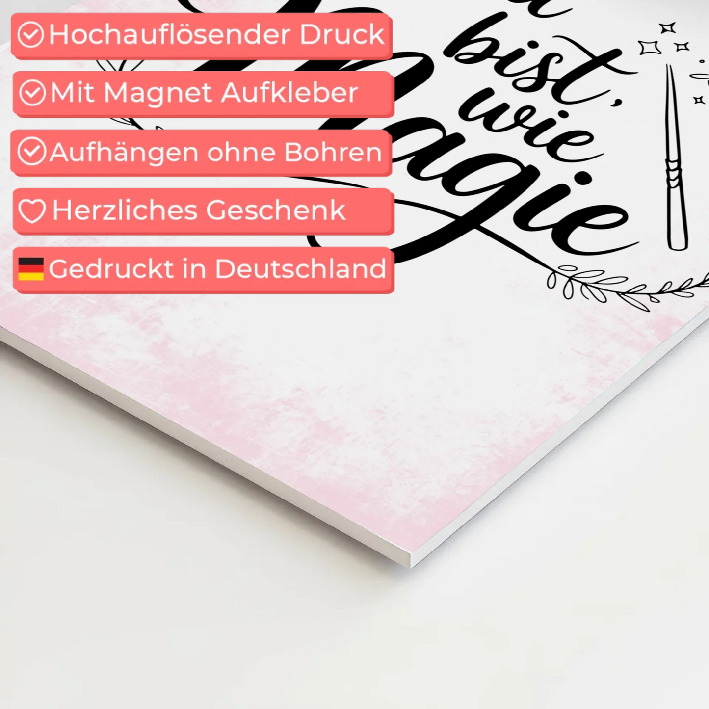 Magnet Poster mit Spruch Du bist wie Magie Geschenk