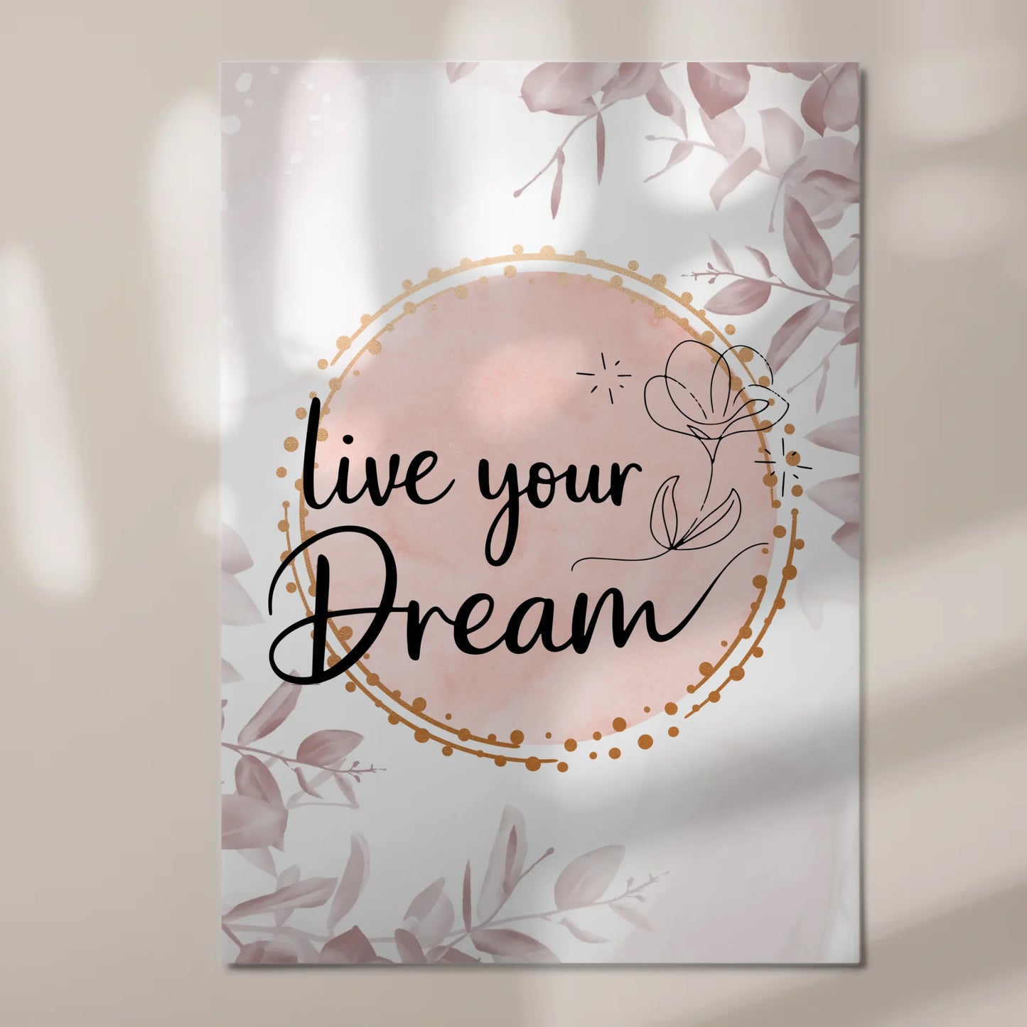 Magnet Poster mit Spruch Live your dream personalisiert Fotoboard
