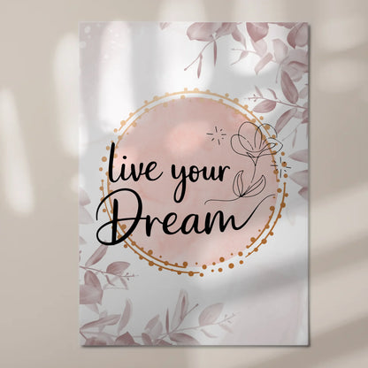 Magnet Poster mit Spruch Live your dream personalisiert Fotoboard