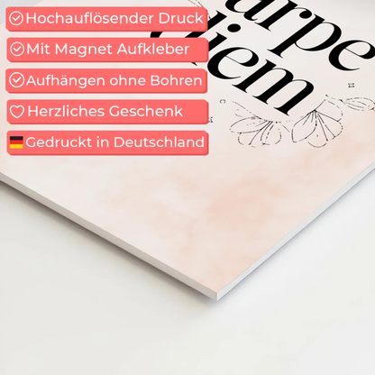 Magnet Poster mit Spruch Carpe Diem personalisiert