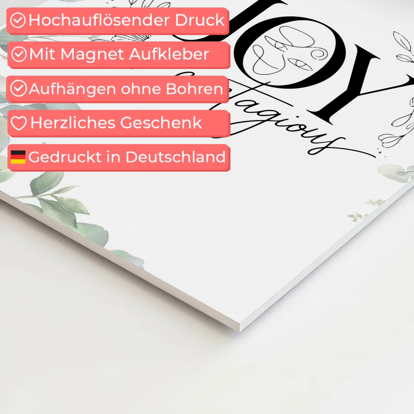 Magnet Poster Spruch Joy is Contagious Geschenkidee