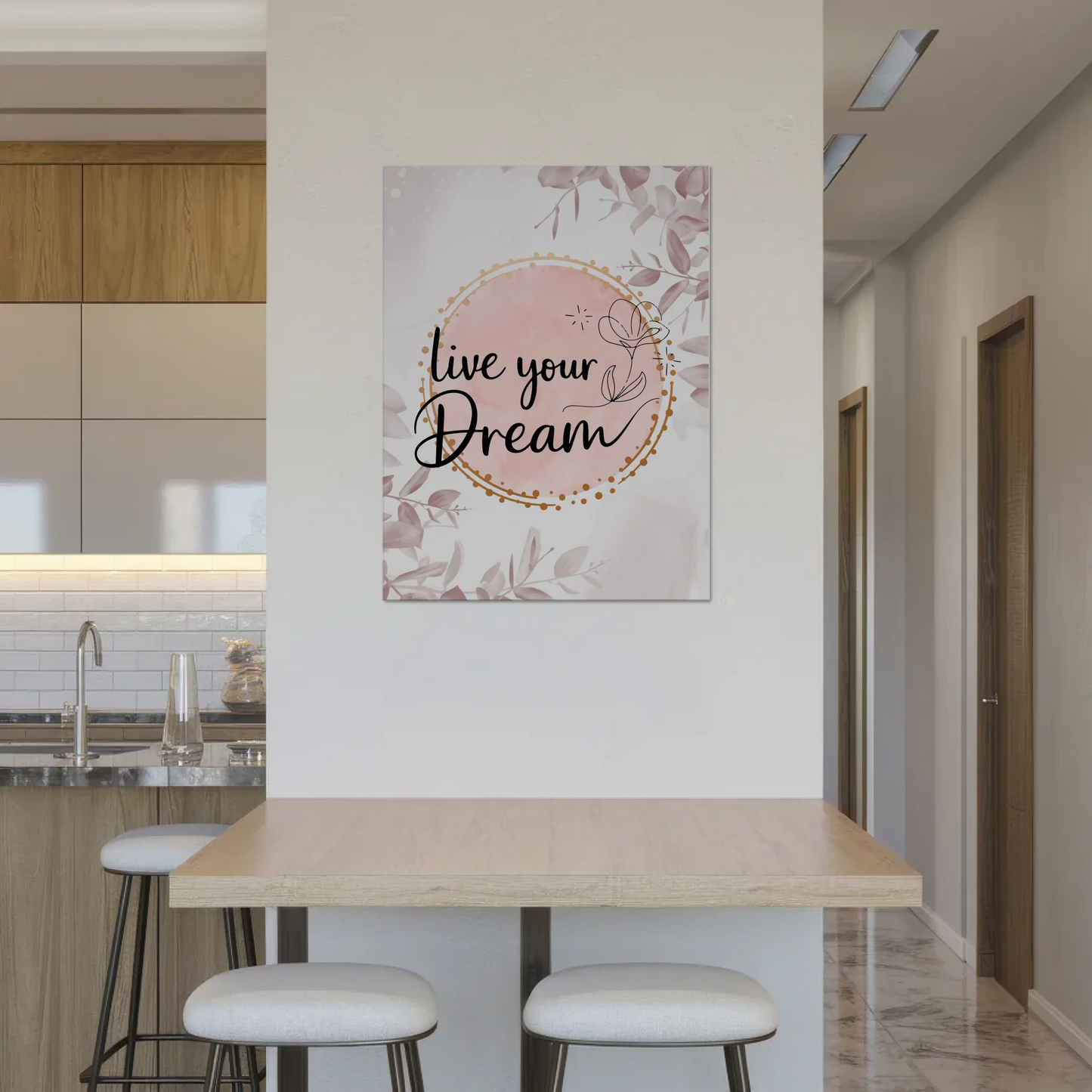 Magnet Poster mit Spruch Live your dream personalisiert Fotoboard