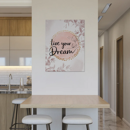 Magnet Poster mit Spruch Live your dream personalisiert Fotoboard