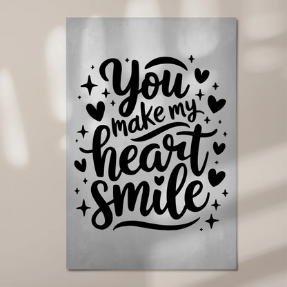 Spruch Fotoboard Magnet Wandbild You Make My Heart Smile