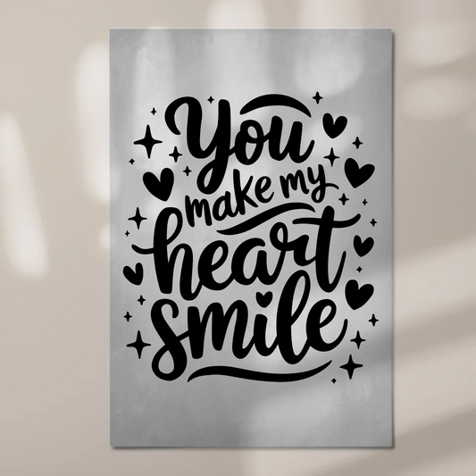 Spruch Fotoboard Magnet Wandbild You Make My Heart Smile