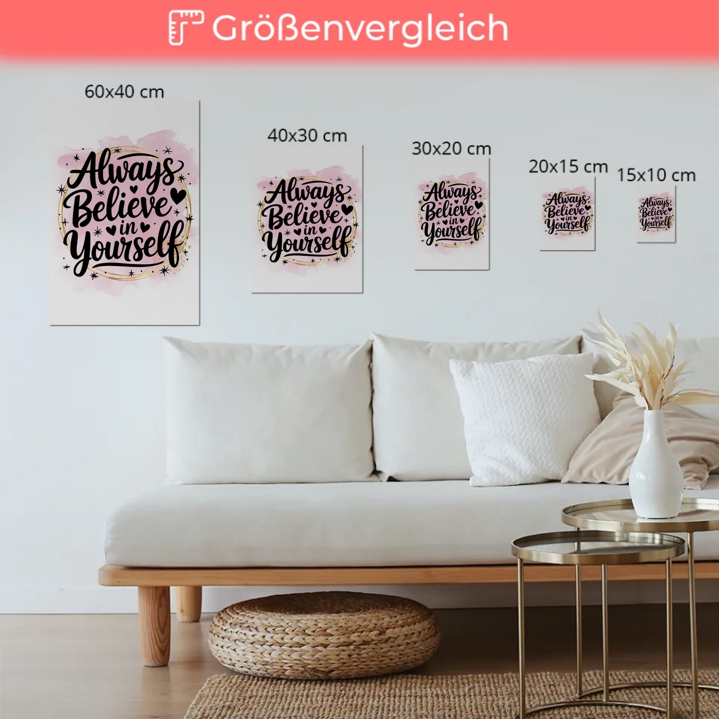Magnet Poster mit Spruch Always believe in yourself