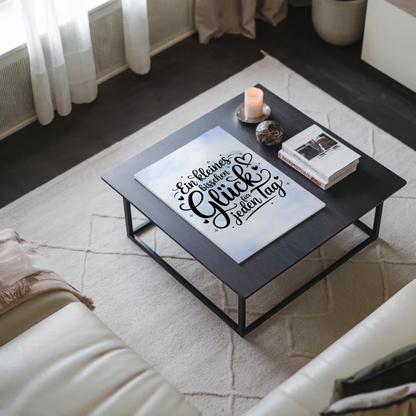 Spruch Fotoboard Magnet Wandbild - Glück für jeden Tag