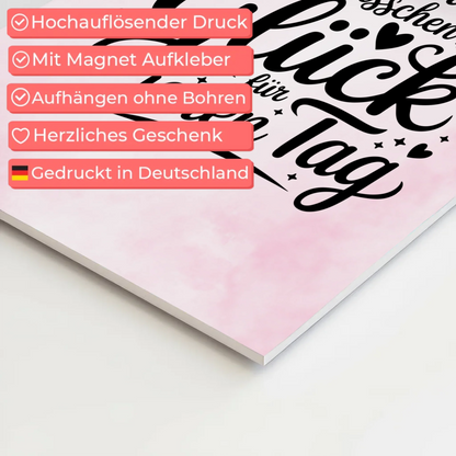 Sprüche Poster Magentisch - Glück für jeden Tag