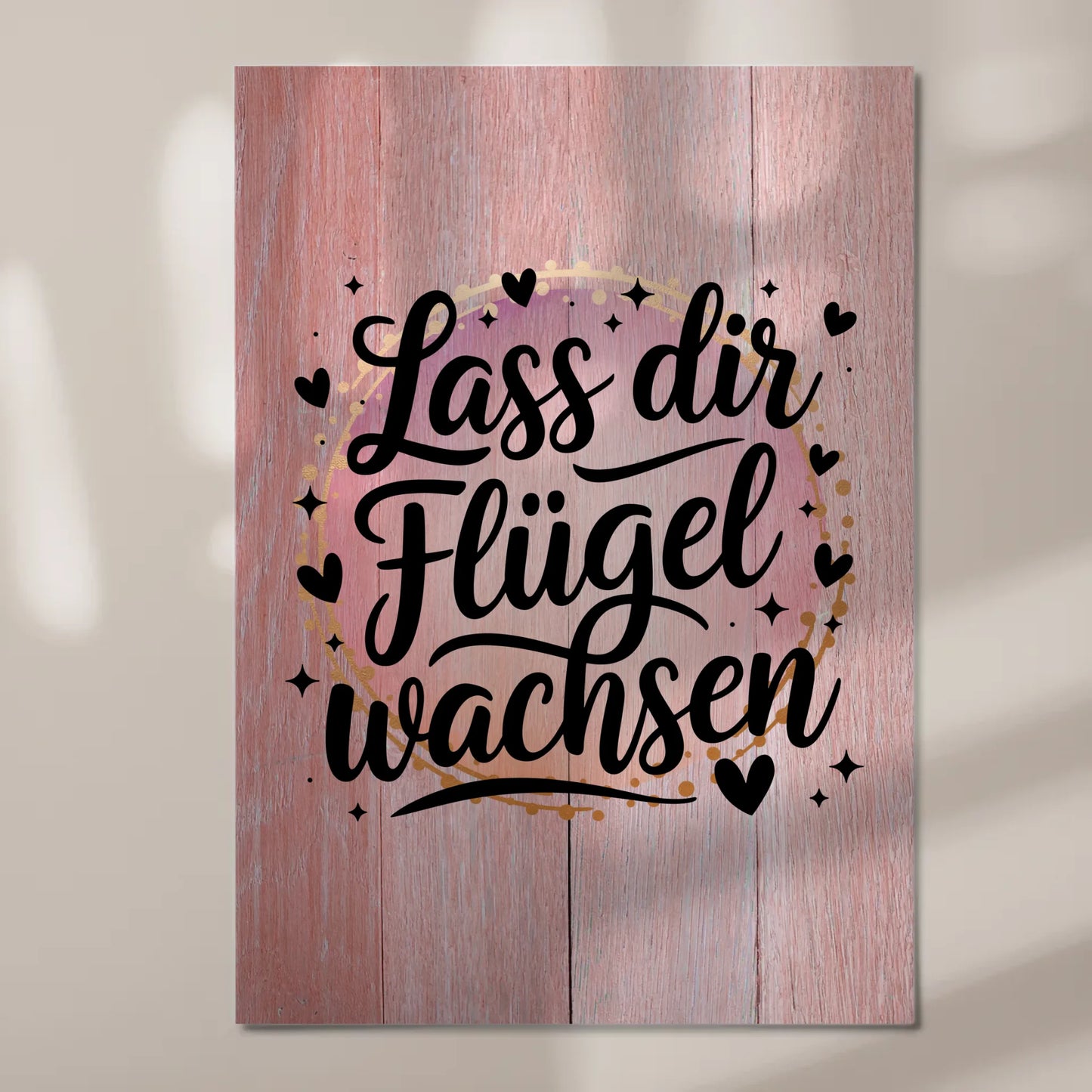 Spruch Fotoboard Magnet Wandbild Lass dir Flügel wachsen