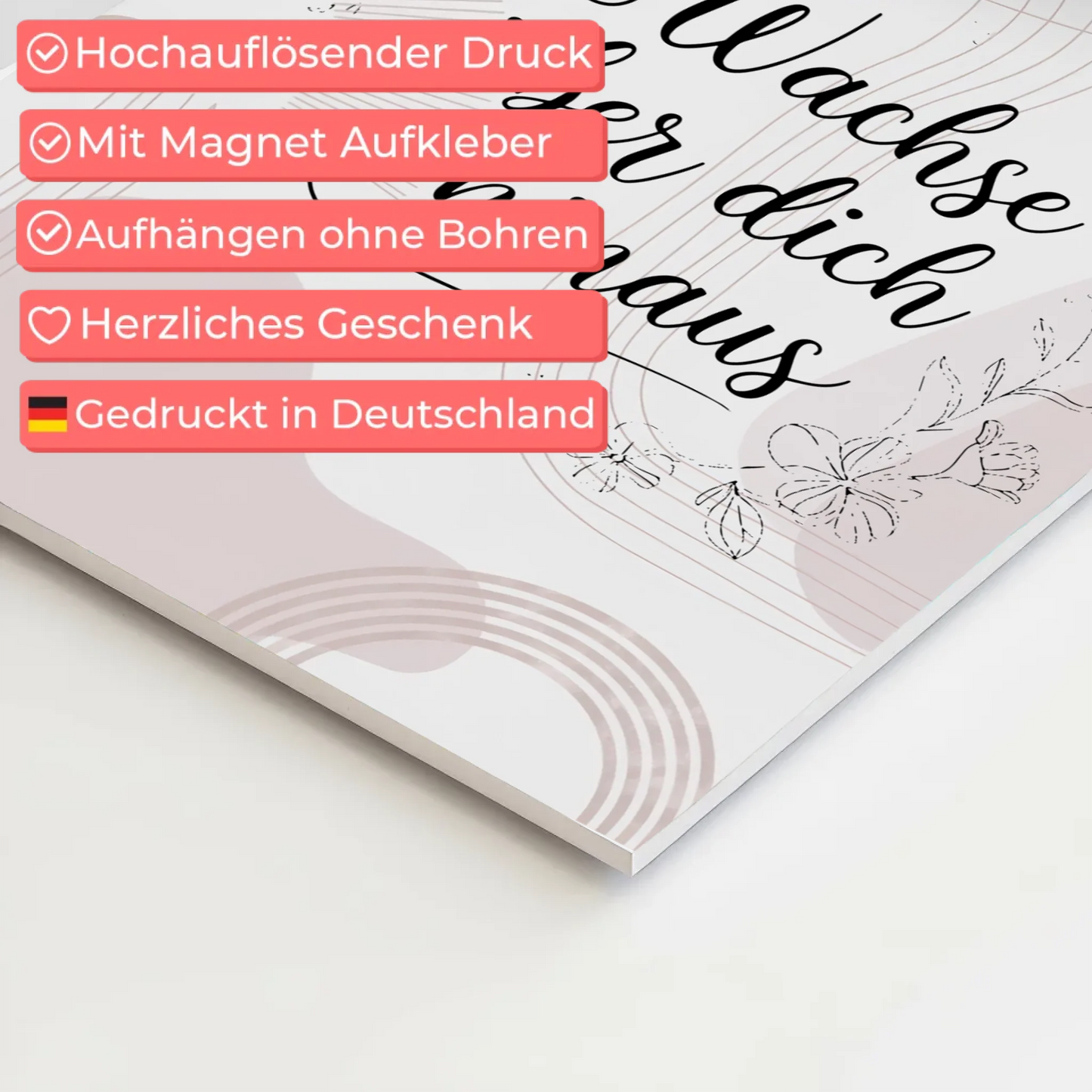 Magnet Poster mit Spruch Wachse über dich hinaus Geschenk