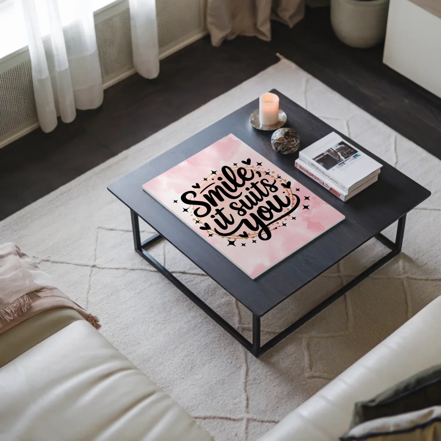 Spruch Fotoboard Magnet Wandbild Smile it suits you