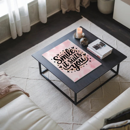 Spruch Fotoboard Magnet Wandbild Smile it suits you